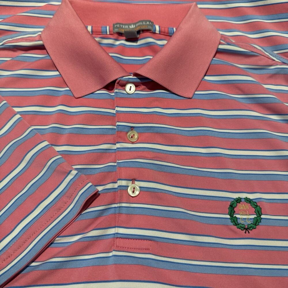 Peter Millar Summer Comfort Oak Hill Country Club Men Polo Shirt Sz M